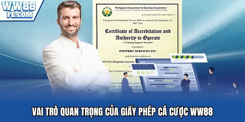 Vai trò của giấy phép cá cược WW88